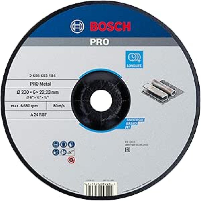 حجر تجليخ بوش 9 بوصة 230 مم (6×22.2×230) Bosch موديل 2608603184 – قرص تجليخ للأعمال الشاقة